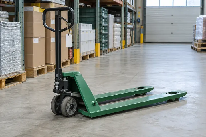 Abgestellter Handhubwagen als eindeutig zu erfassendes Arbeitsmittel