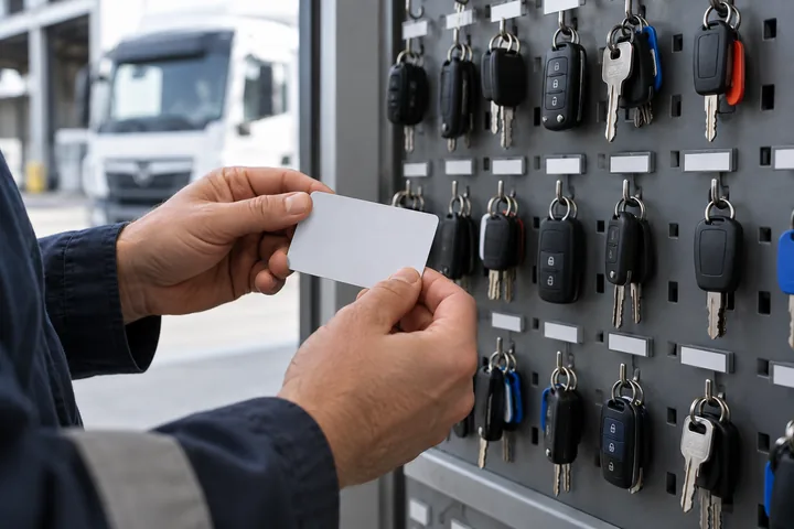 Abgleich eines neutral dargestellten Fahrernachweises mit der Fahrzeugeinteilung