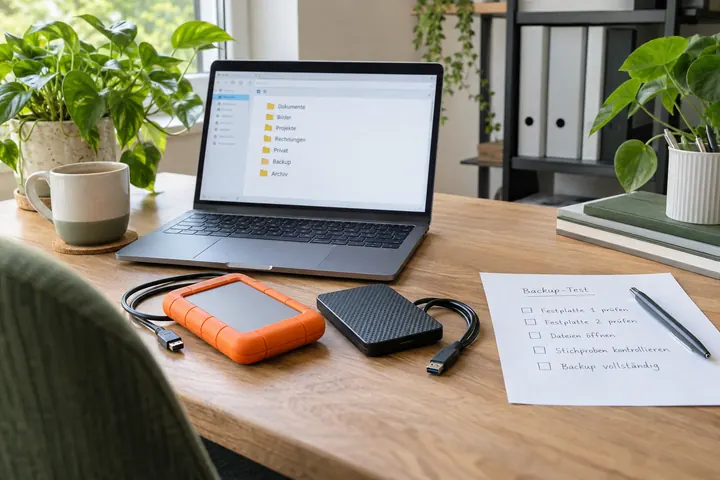 Getrennte Sicherungsmedien und eine Checkliste für den Wiederherstellungstest